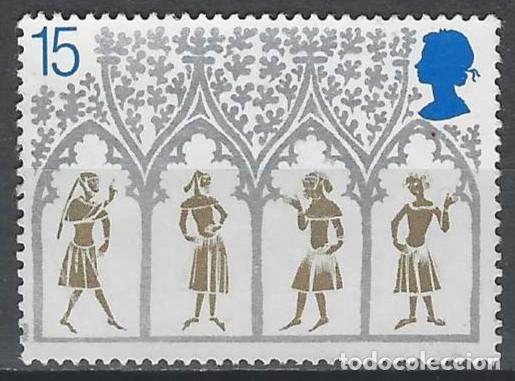 Sellos: GRAN BRETA&Ntilde;A 1989 - NAVIDAD, 8&ordm; CENTENARIO DE LA CATEDRAL DE ELY, VIDRIERA DEL SIGLO 14 - MSG