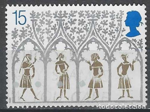 Sellos: GRAN BRETA&Ntilde;A 1989 - NAVIDAD, 8&ordm; CENTENARIO DE LA CATEDRAL DE ELY, VIDRIERA DEL SIGLO 14 - USADO