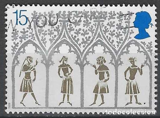 Sellos: GRAN BRETA&Ntilde;A 1989 - NAVIDAD, 8&ordm; CENTENARIO DE LA CATEDRAL DE ELY, VIDRIERA DEL SIGLO 14 - USADO
