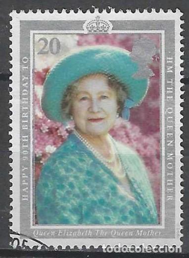 Sellos: GRAN BRETA&Ntilde;A 1990 - 90&ordm; ANIV. DEL NACIMIENTO DE LA REINA MADRE ELIZABETH - USADO