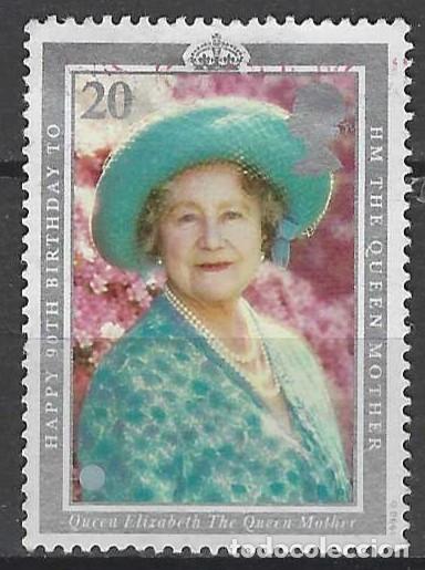 Sellos: GRAN BRETA&Ntilde;A 1990 - 90&ordm; ANIV. DEL NACIMIENTO DE LA REINA MADRE ELIZABETH - USADO
