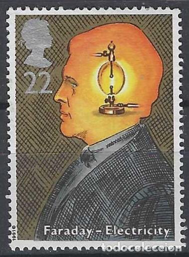 Sellos: GRAN BRETA&Ntilde;A 1991 - CIENT&Iacute;FICOS, MICHAEL FARADAY - USADO - Foto 1