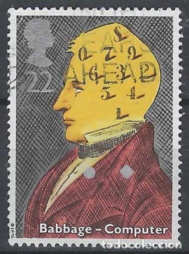 Sellos: GRAN BRETA&Ntilde;A 1991 - CIENT&Iacute;FICOS, CHARLES BABBAGE - USADO