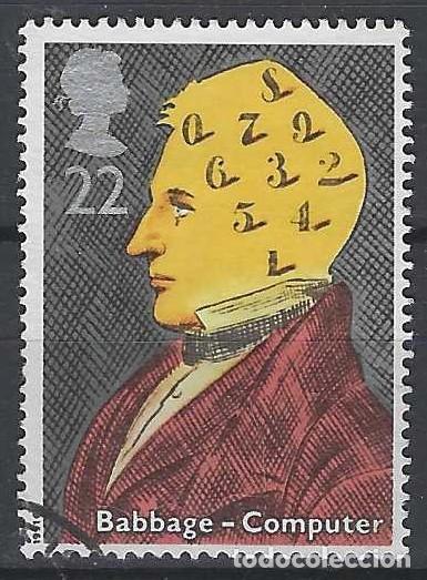 Sellos: GRAN BRETA&Ntilde;A 1991 - CIENT&Iacute;FICOS, CHARLES BABBAGE - USADO
