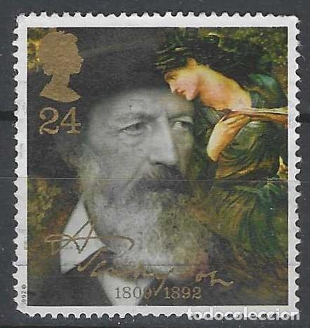 Sellos: GRAN BRETA&Ntilde;A 1992 - CENTENARIO DE LA MUERTE DE LORD ALFRED TENNYSON - USADO