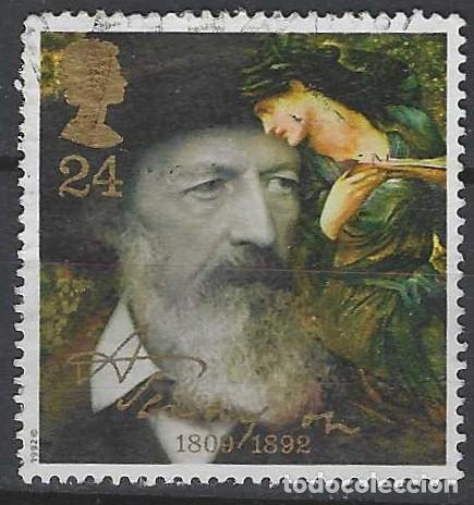 Sellos: GRAN BRETA&Ntilde;A 1992 - CENTENARIO DE LA MUERTE DE LORD ALFRED TENNYSON - USADO