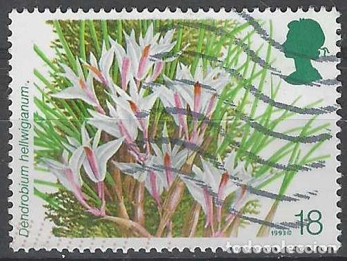Sellos: GRAN BRETA&Ntilde;A 1993 - 14&ordf; CONF. MUNDIAL SOBRE ORQU&Iacute;DEAS, DENDROBIUM HELLWIGIANUM - USADO
