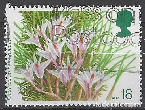 Sellos: GRAN BRETA&Ntilde;A 1993 - 14&ordf; CONF. MUNDIAL SOBRE ORQU&Iacute;DEAS, DENDROBIUM HELLWIGIANUM - USADO