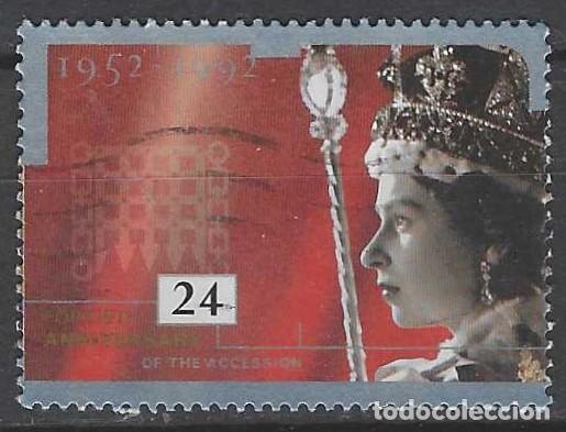 Sellos: GRAN BRETA&Ntilde;A 1992 - 40&ordm; ANIV. DE LA CORONACI&Oacute;N DE ISABEL II - USADO