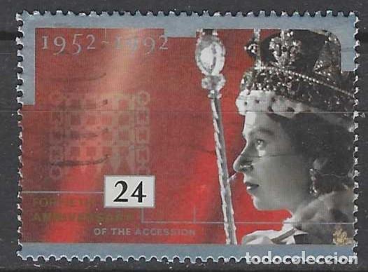 Sellos: GRAN BRETA&Ntilde;A 1992 - 40&ordm; ANIV. DE LA CORONACI&Oacute;N DE ISABEL II - USADO