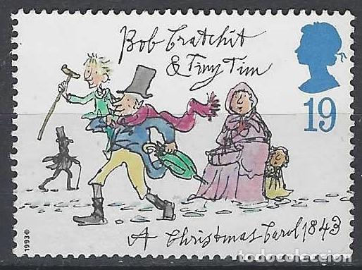 Sellos: GRAN BRETA&Ntilde;A 1993 - NAVIDAD, CUENTO DE CHARLES DICKENS &rdquo;TINY TIM Y BOB CRATCHIT&rdquo; - MSG