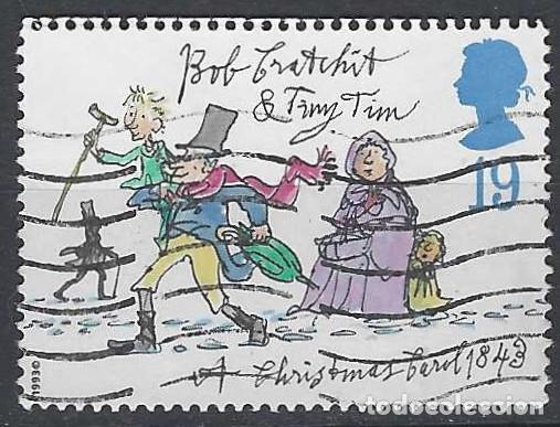 Sellos: GRAN BRETA&Ntilde;A 1993 - NAVIDAD, CUENTO DE CHARLES DICKENS &rdquo;TINY TIM Y BOB CRATCHIT&rdquo; - USADO