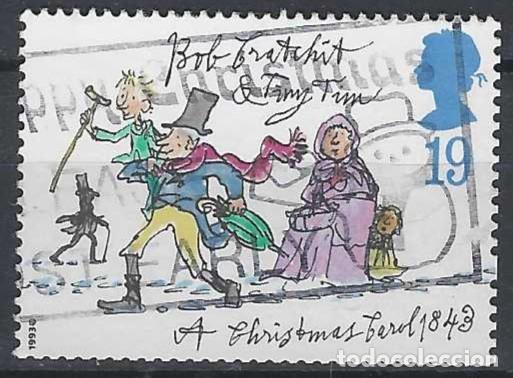 Sellos: GRAN BRETA&Ntilde;A 1993 - NAVIDAD, CUENTO DE CHARLES DICKENS &rdquo;TINY TIM Y BOB CRATCHIT&rdquo; - USADO