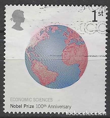 Sellos: GRAN BRETA&Ntilde;A 2001 - CENTENARIO DE LOS PREMIOS NOBEL, ECONOM&Iacute;A - USADO