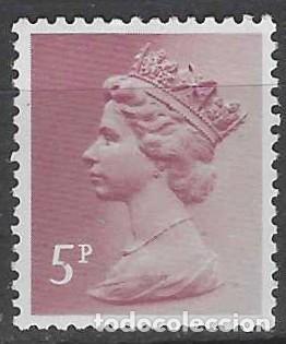 Sellos: GRAN BRETA&Ntilde;A 1982 - ISABEL II, 5P P&Uacute;RPURA PARDUZCO - MNH**