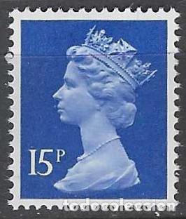 Sellos: GRAN BRETA&Ntilde;A 1979 - ISABEL II, 15P AZUL MARINO - MNH**