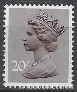 Sellos: GRAN BRETA&Ntilde;A 1976 - ISABEL II, 20P VIOLETA NEGRUZCO - MNH**