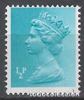Sellos: GRAN BRETA&Ntilde;A 1971 - ISABEL II, &frac12;P TURQUESA - MNH**