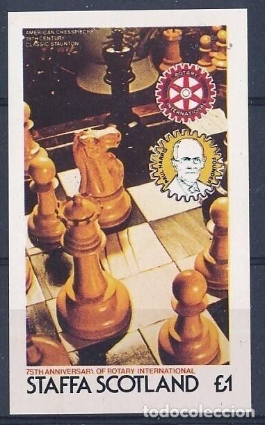 Sellos: GB LOCAL STAFFA 1980 SHEET MNH ROTARY PAUL HARRIS CHESS AJEDREZ SCHACH XADREZ ECHECS SCACCHI
