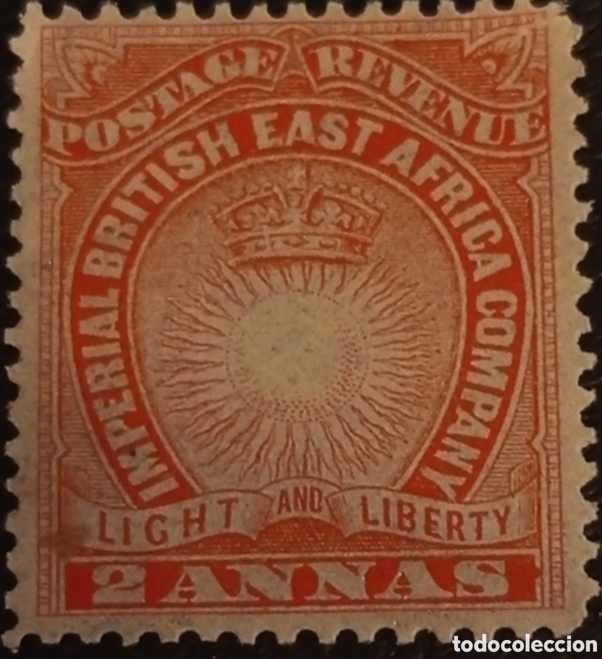 Sellos: British East Africa Company 2 Annas - &rdquo;Light and Liberty&rdquo; 1890s MH