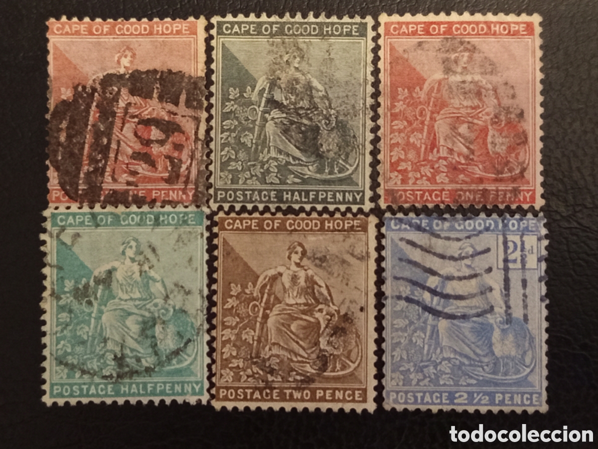 Sellos: Lote 6 Sellos Cabo de Buena Esperanza 1893-1898 Esperanza - Scott #56-59 Usados