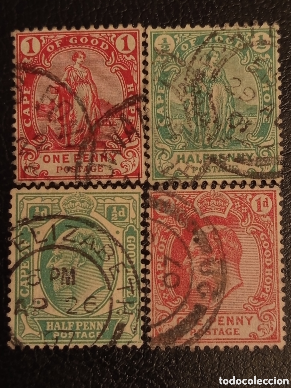 Sellos: Lote 4 Sellos Cabo de Buena Esperanza 1900-1904 Esperanza y Eduardo VII Usados