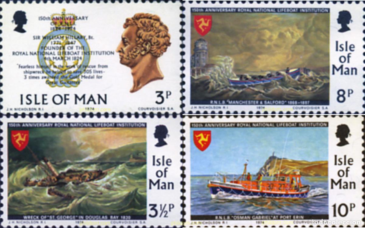 Sellos: 168951 MNH MAN 1974 150 ANIVERSARIO DE LA REAL SOCIEDAD DE SALVAMENTO EN EL MAR