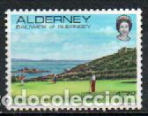 Sellos: Alderney (Gran Breta&ntilde;a) Ivert n&ordm; 11, AMPO DE GOLF Y CASTILLO DE ESSEX, nuevo **