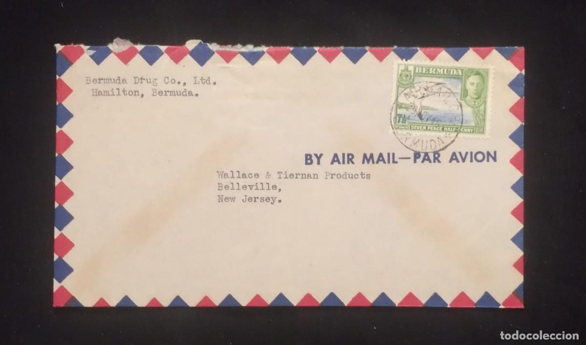 Sellos: TS) 1946 BERMUDA, COVER SENT FROM HAMILTON TO NEW JERSEY, USA, AIRMAIL, KING GEORGE VI STAMP, VF.