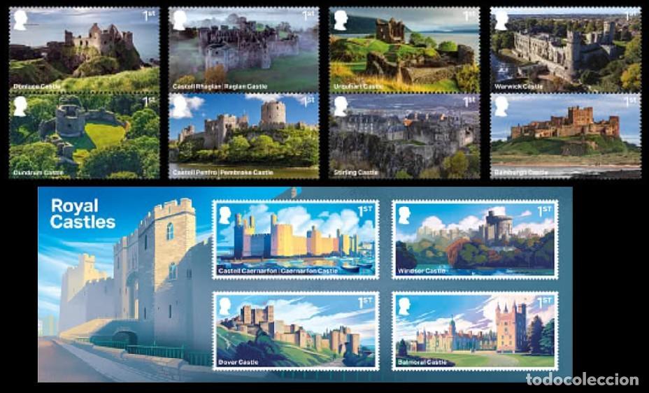 Sellos: GRAN BRETA&Ntilde;A 2026 CASTILLOS REALES ROYAL CASTLES SET 8V + HB MNH