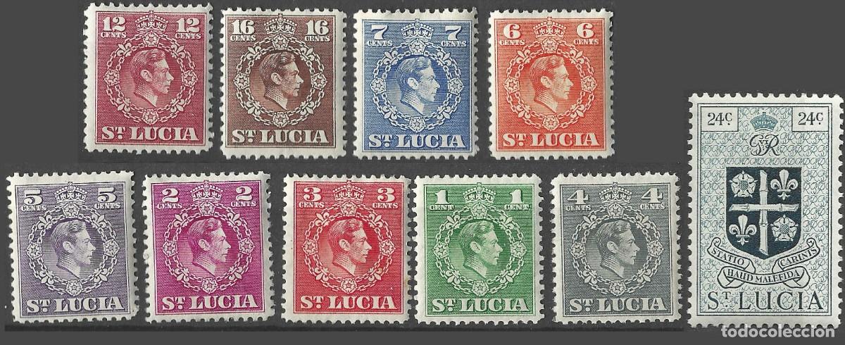 Sellos: ST. LUCIA/1949/MH/SC#15-44/ REY JORGE VI / KGVI / SET PARCIAL