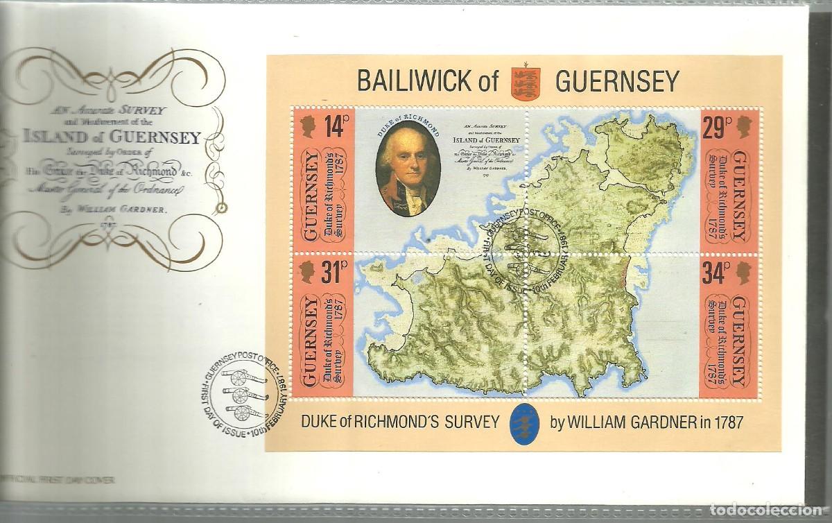 Sellos: GUERNSEY 1987 FDC Yvert nro. BF7 (HB) - 387-90
