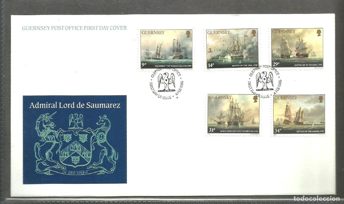 Sellos: GUERNSEY 1986 FDC Yvert nro. 354-58