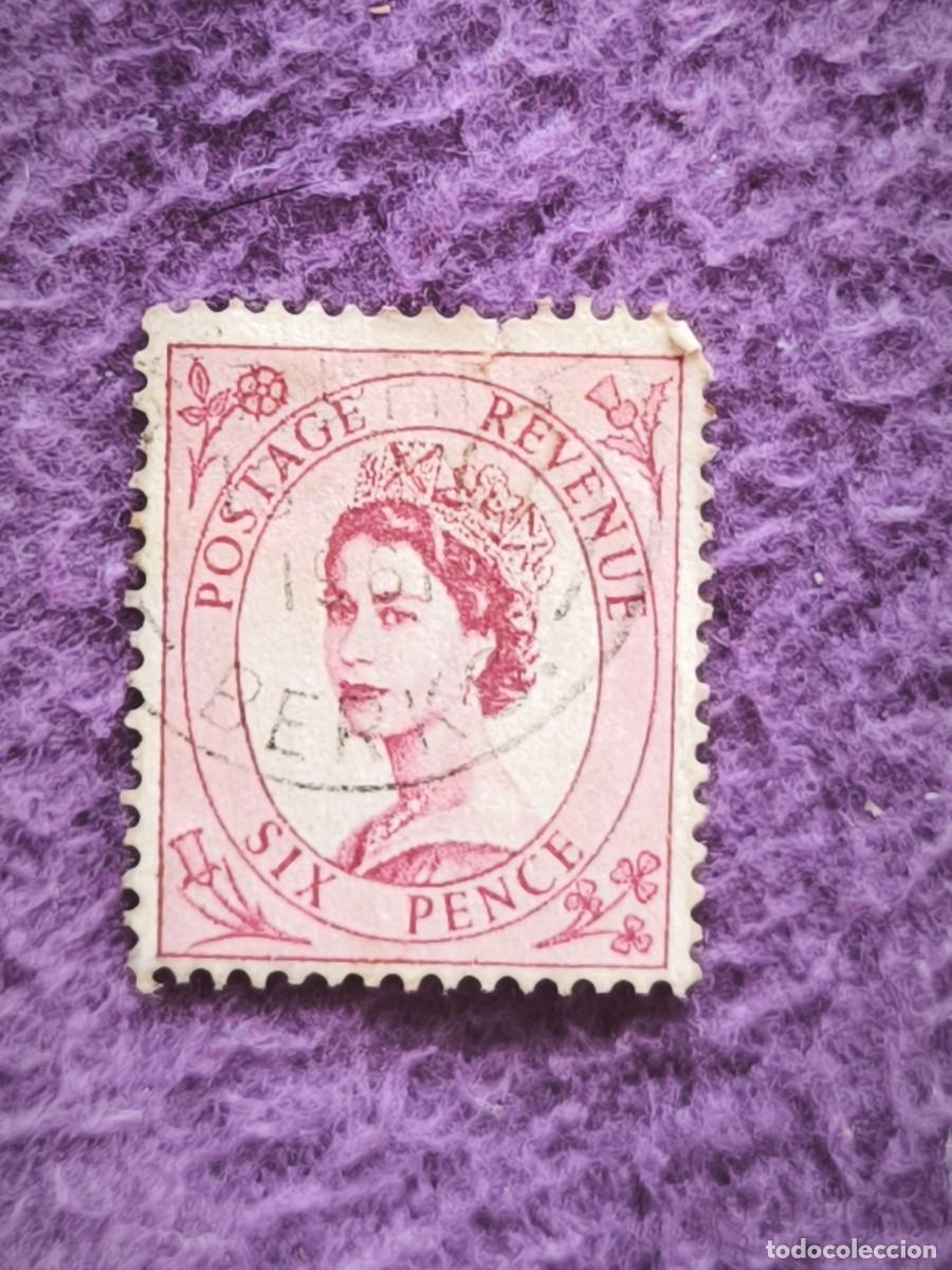 Sellos: Sello Gran Breta&ntilde;a Postage Revenue Six Pence &ndash; Reina Isabel II, Serie Wilding (Royal Mail)