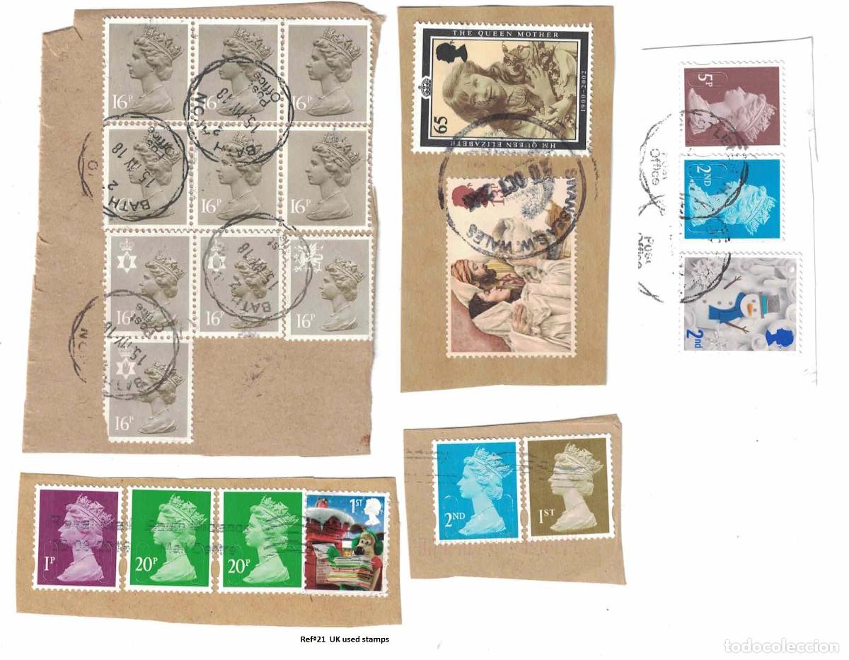 Sellos: UK lot of 21 used stamps