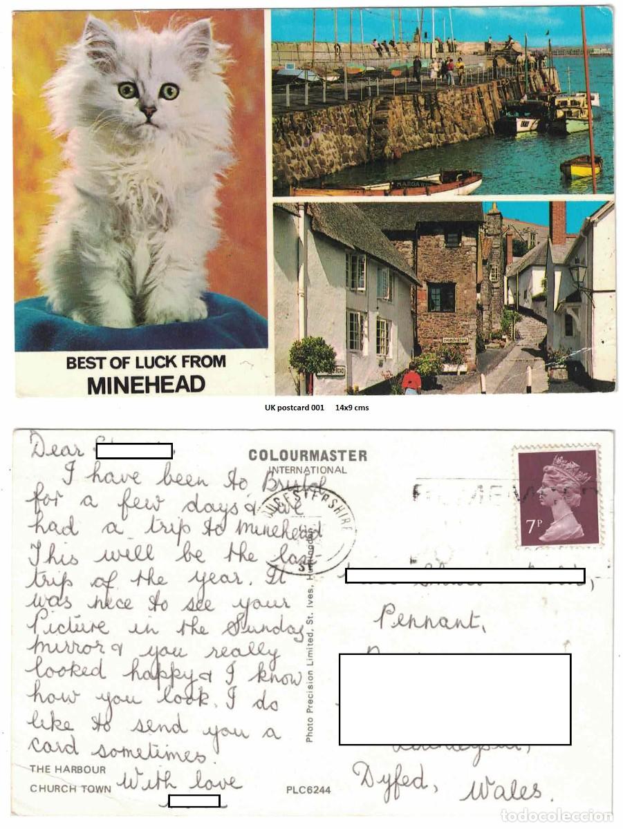 Sellos: UK used postal card to Wales