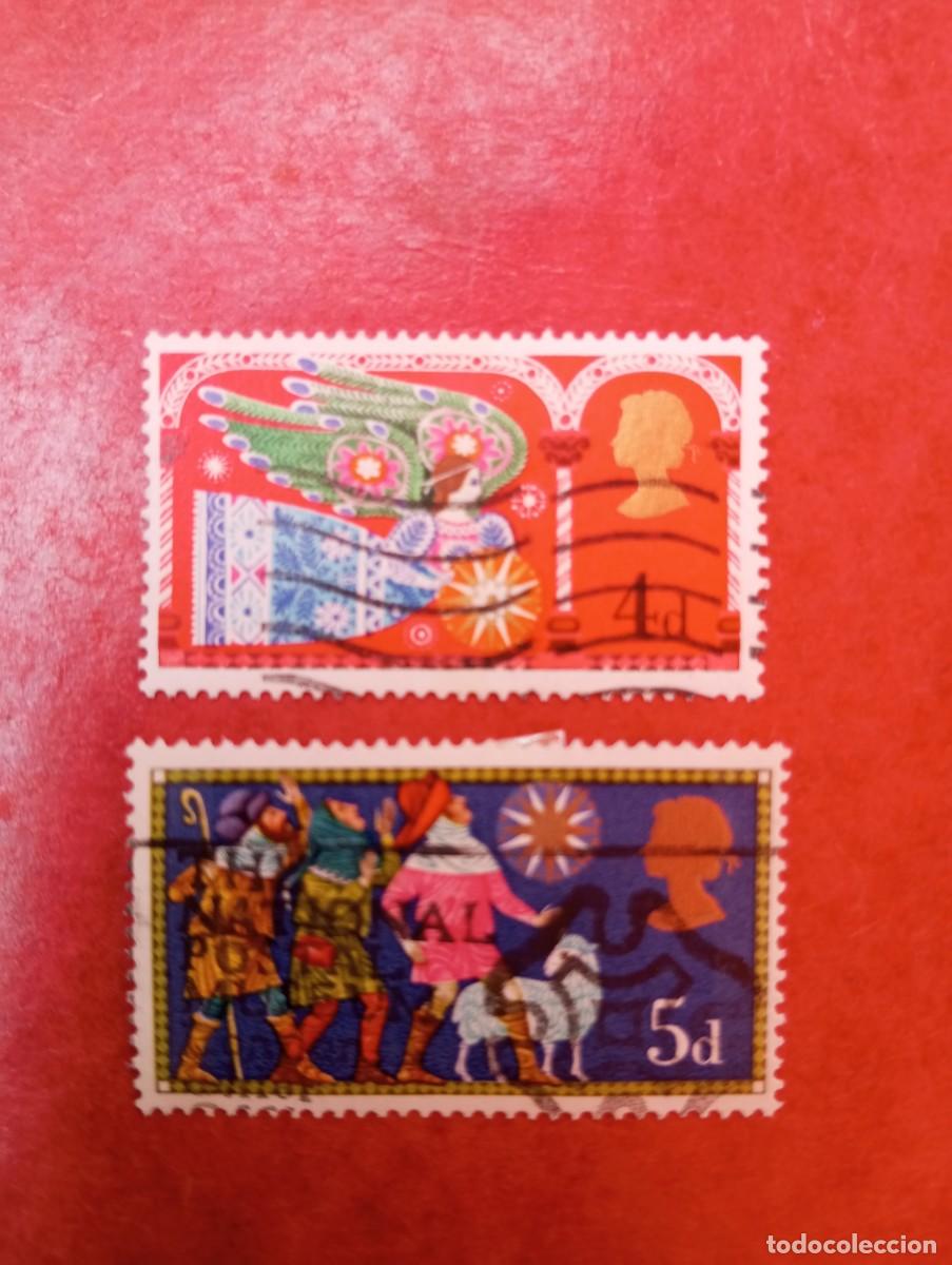 Sellos: INGLATERRA, 1969, NAVIDAD, YT 579/80