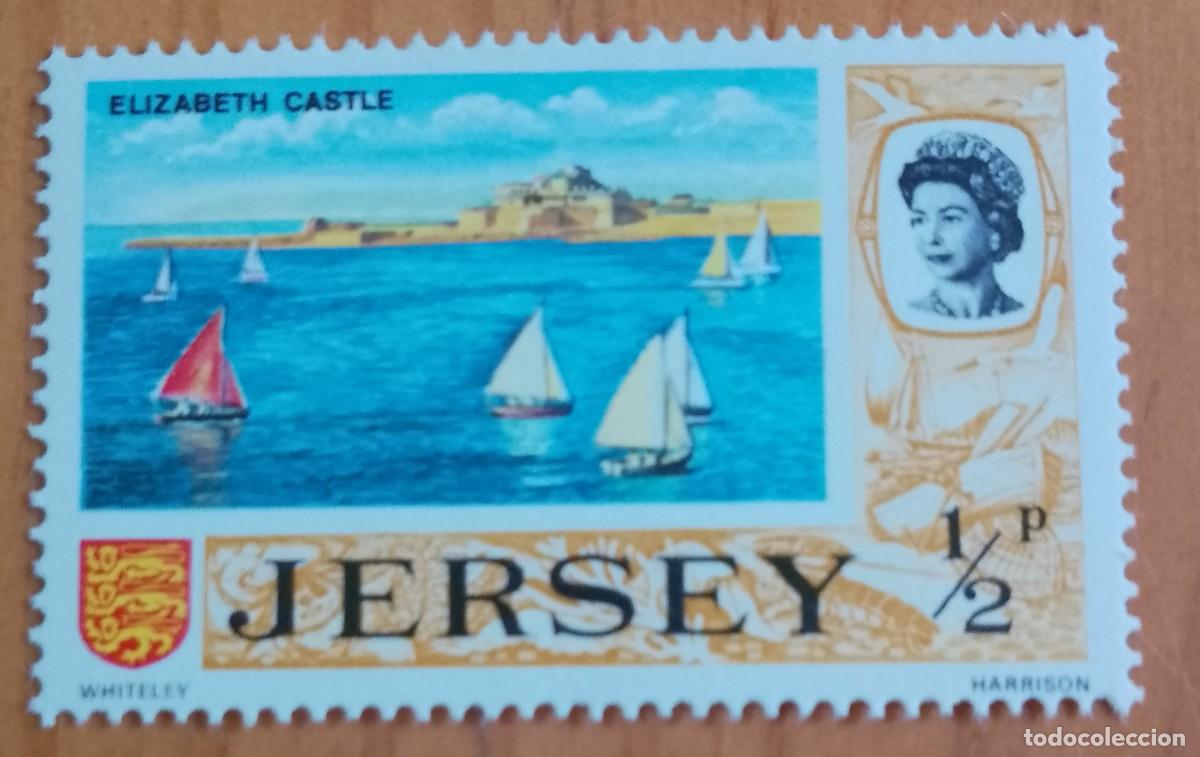 Sellos: JERSEY 1/2 P - ELIZABETH CASTLE