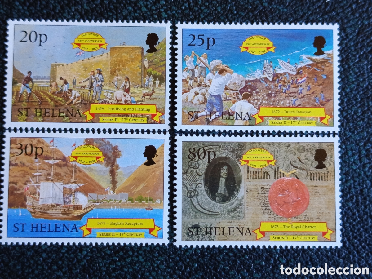 Sellos: &rdquo;Santa Elena 1998 500 aniversario descubrimiento Serie II siglo XVII nuevo MNH&rdquo;