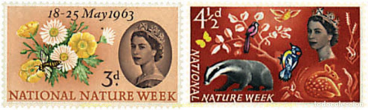 Sellos: 267104 MNH GRAN BRETA&Ntilde;A 1963 SEMANA DE LA NATURALEZA