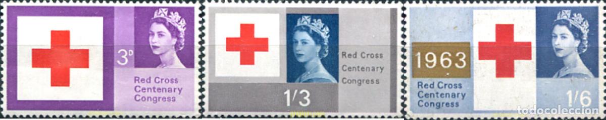 Sellos: 141826 MNH GRAN BRETA&Ntilde;A 1963 CENTENARIO DE LA CRUZ ROJA