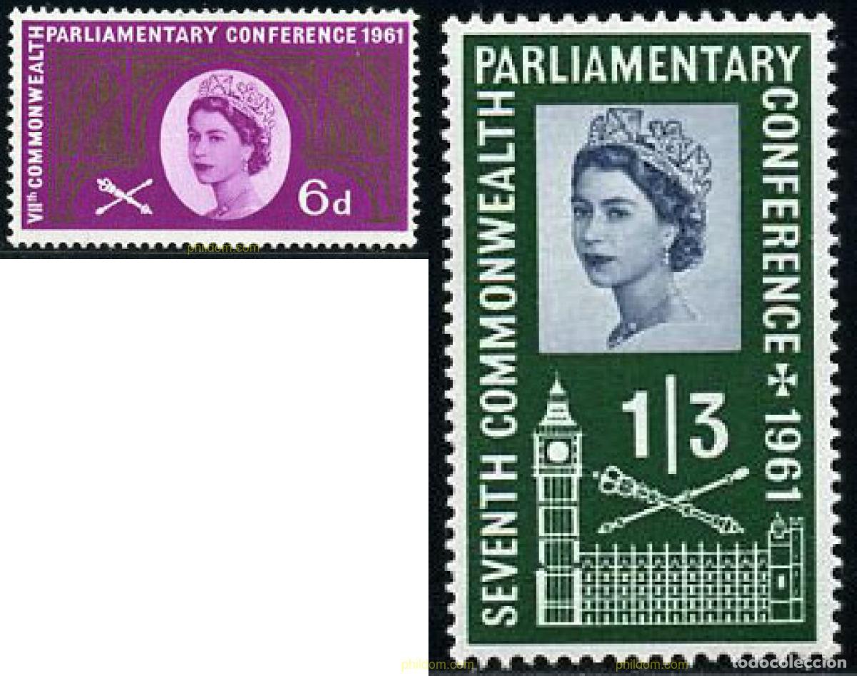 Sellos: 141810 MNH GRAN BRETA&Ntilde;A 1961 7 CONFERENCIA PARLAMENTARIA DE LA COMMONWEALTH