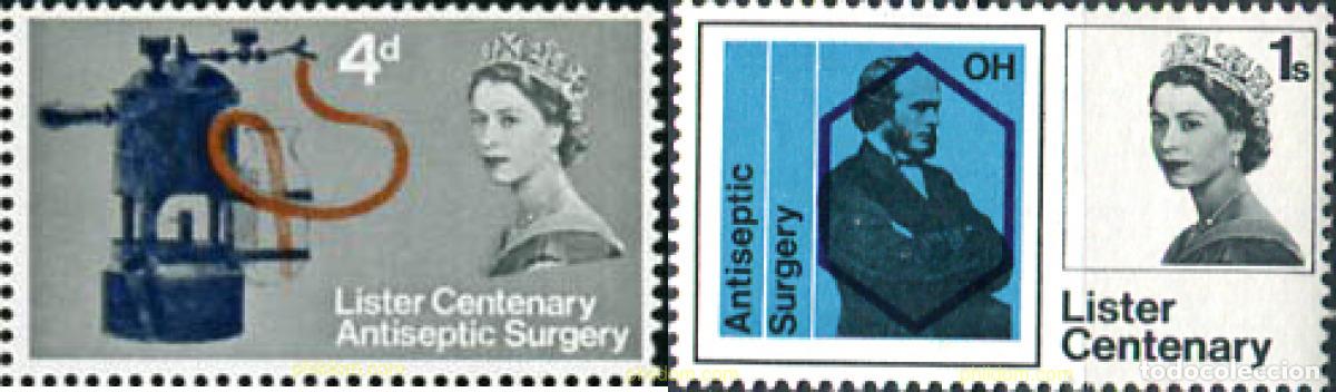 Sellos: 141907 MNH GRAN BRETA&Ntilde;A 1965 CENTENARIO DE LA CIRUGIA ANTISEPTICA POR JOSEPH LISTER
