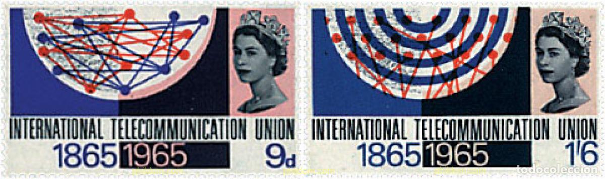 Sellos: 90510 MNH GRAN BRETA&Ntilde;A 1965 100 ANIVERSARIO DE LA UNION INTERNACIONAL DE TELECOMUNICACI&Oacute;N