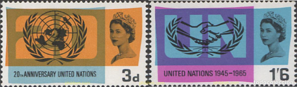 Sellos: 141945 MNH GRAN BRETA&Ntilde;A 1965 20 ANIVERSARIO DE LAS NACIONES UNIDAS