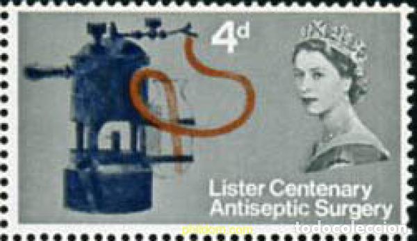 Sellos: 793745 MNH GRAN BRETA&Ntilde;A 1965 CENTENARIO DE LA CIRUGIA ANTISEPTICA POR JOSEPH LISTER