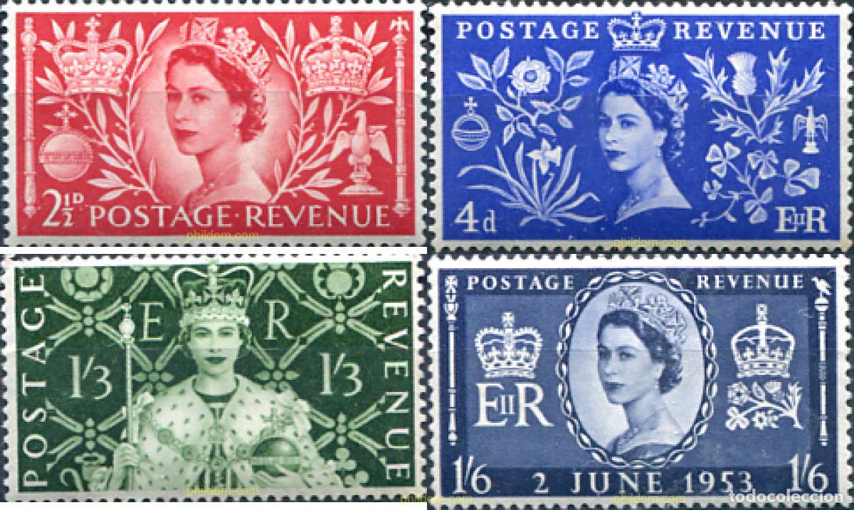 Sellos: 212620 MNH GRAN BRETA&Ntilde;A 1953 CORONACION DE ISABEL II