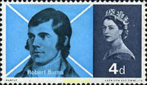 Sellos: 793746 MNH GRAN BRETA&Ntilde;A 1966 170 ANIVERSARIO DE LA MUERTE DEL POETA ESCOCES ROBERT BURNS