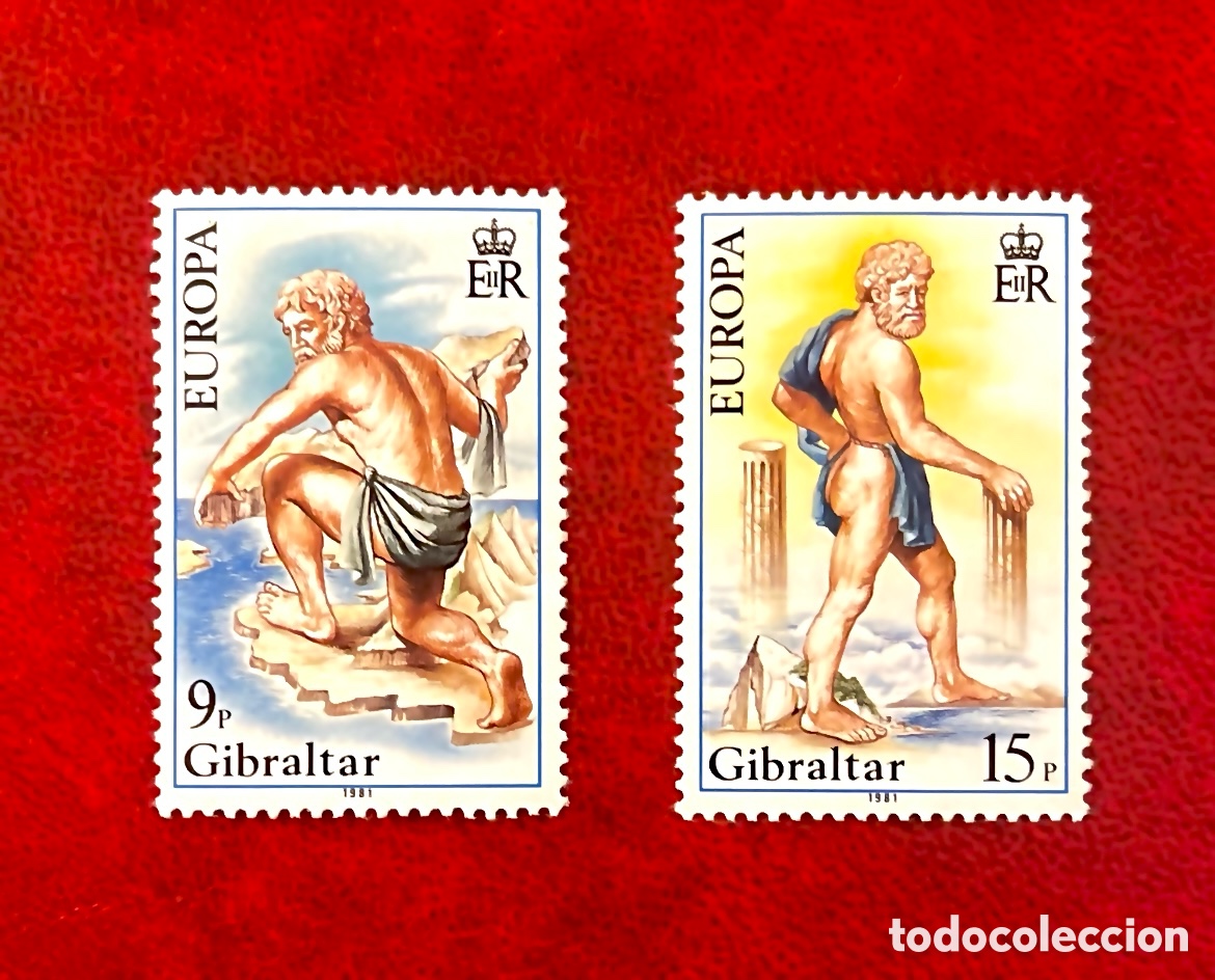Sellos: Bonita serie sellos Mito de H&eacute;rcules Gibraltar 1981