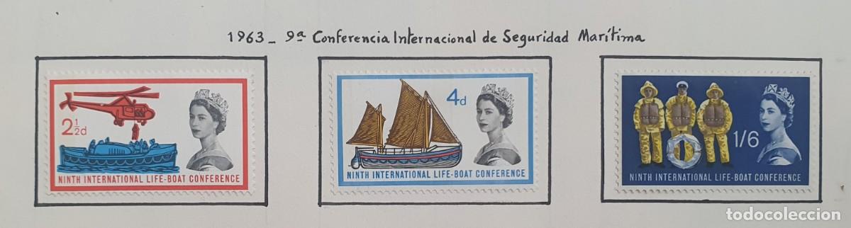 Sellos: SELLOS GRAN BRETA&Ntilde;A 1963. CONFERENCIA INTER. SEGURIDAD MARITIMA. NUEVOS CON CHARNELA